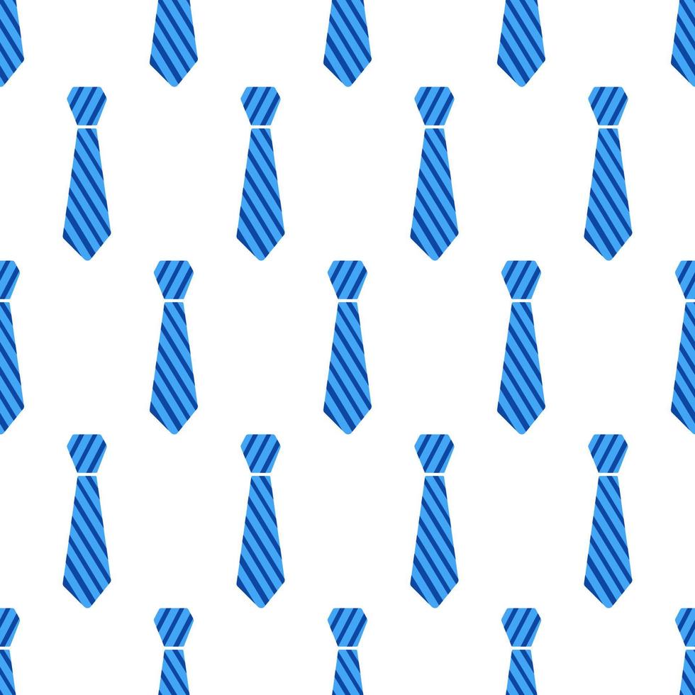 Seamless pattern with blue neckties flat style design vector illustration isolated on white background.