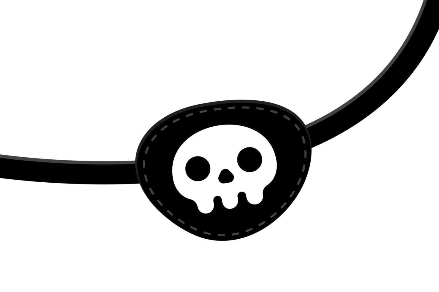 icono de parche en el ojo pirata signo ilustración de vector de diseño de estilo plano aislado sobre fondo blanco.