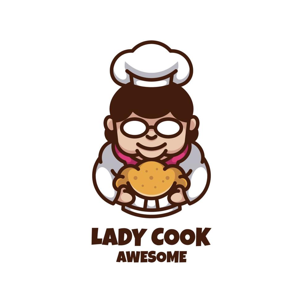 Illustration vector graphic of Lady Cook, good for logo design
