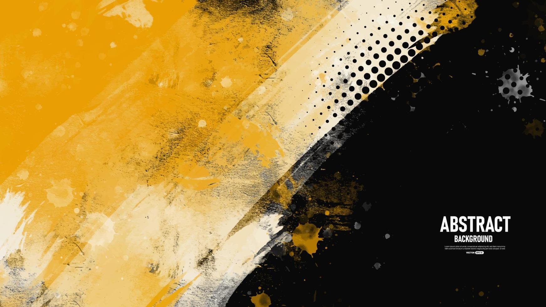 Abstract black and yellow dirty grunge texture background vector