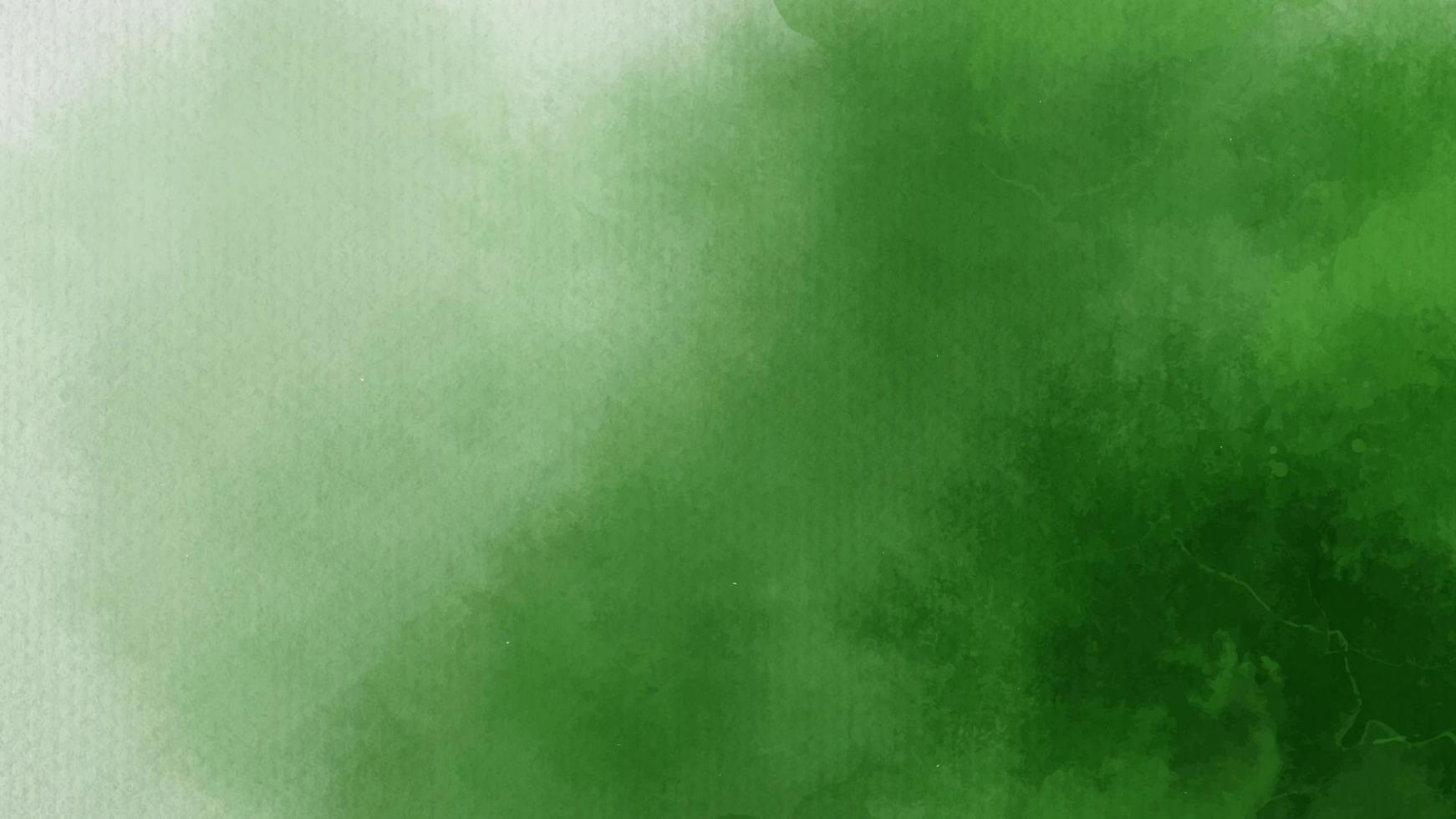 color verde pintado a mano con textura de acuarela a vector