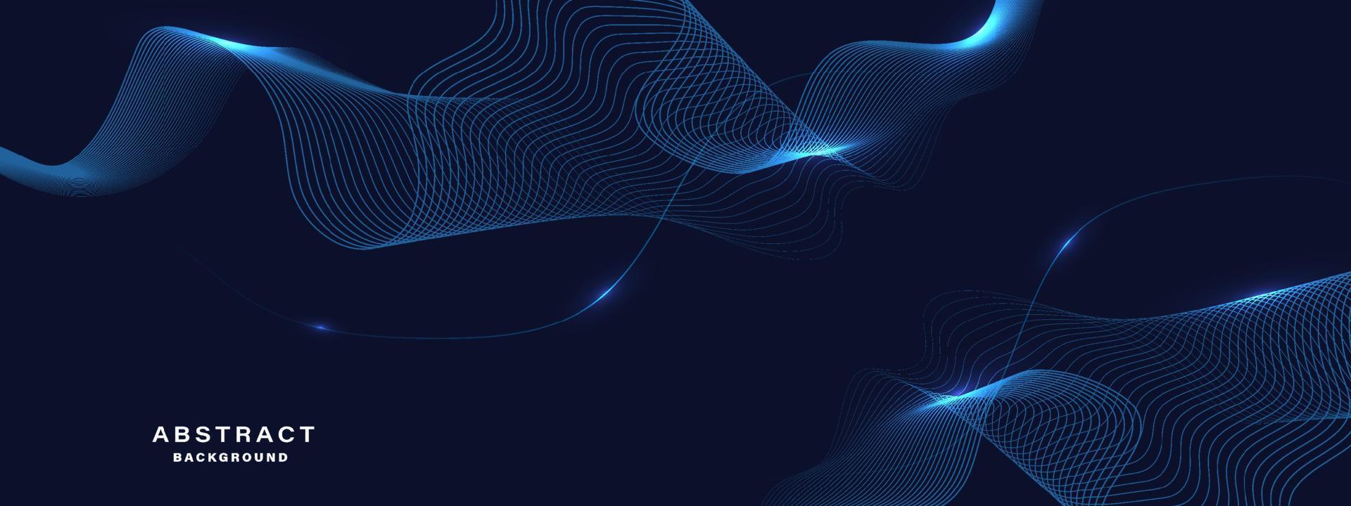 Abstract blue background with flowing lines. vector