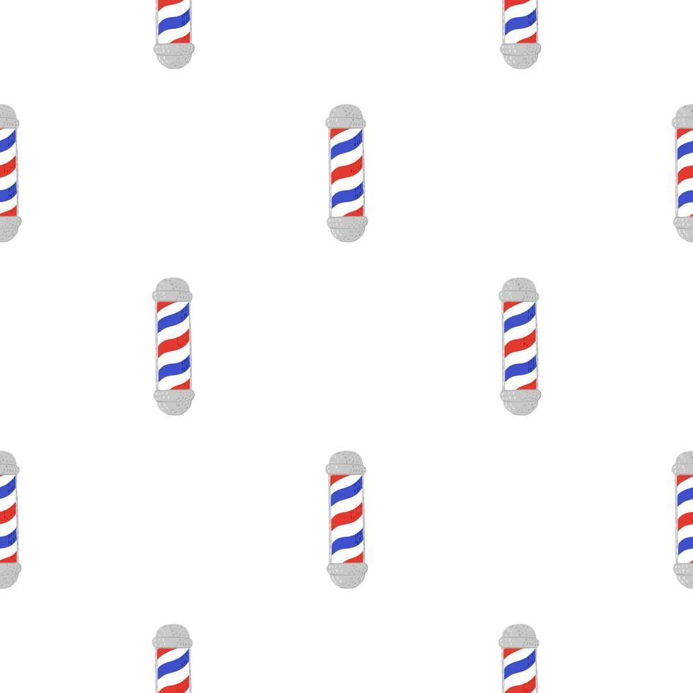 Barber's pole seamless pattern. Barbershop background. vector