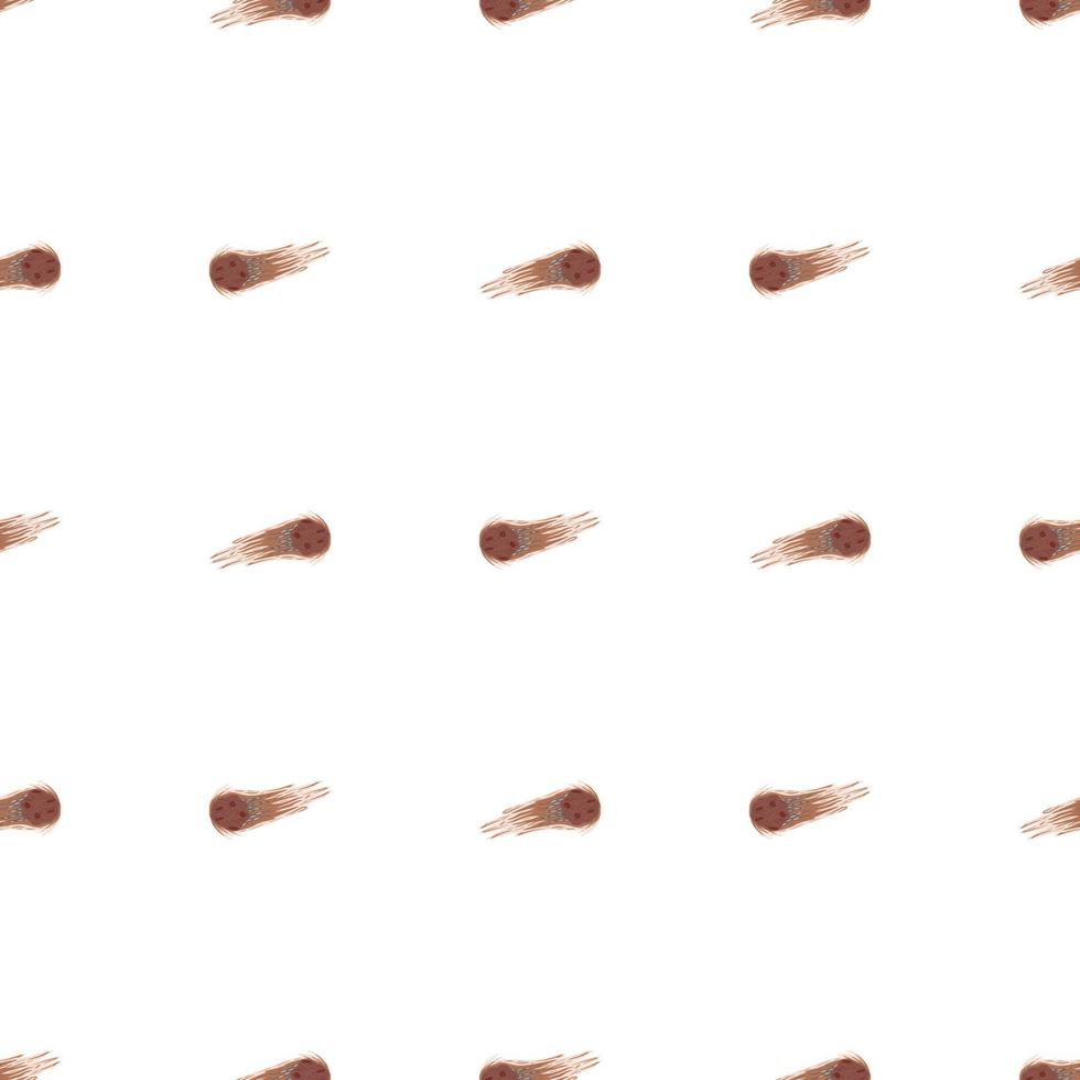 Meteor shower seamless pattern. Hand drawn comets fly background. vector