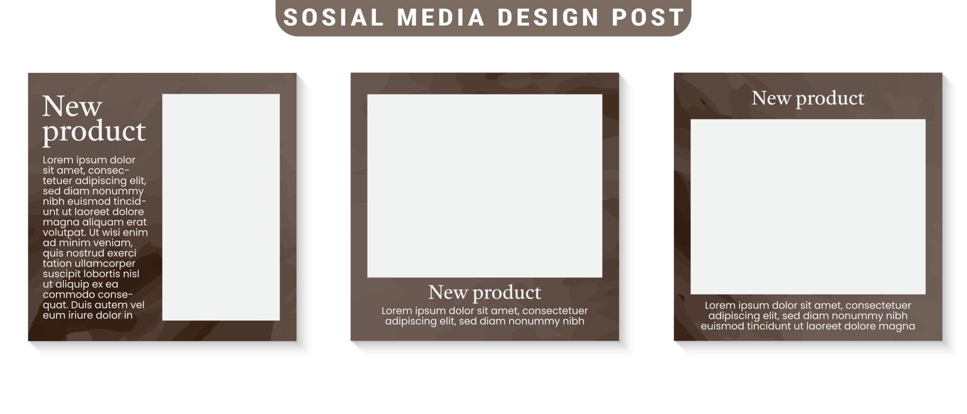 Social media template. Trendy editable social media post template. Mockup isolated. Template design vector