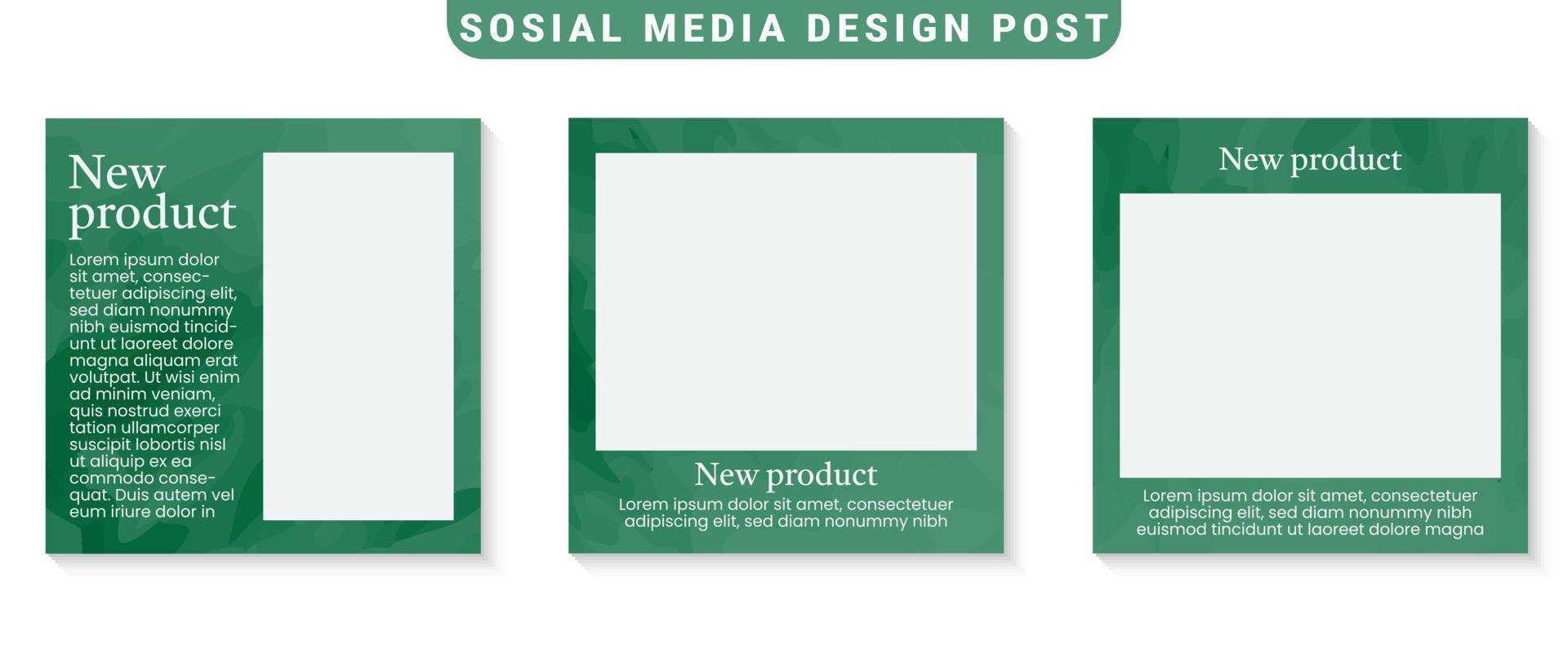 Social media template. Trendy editable social media post template. Mockup isolated. Template design vector