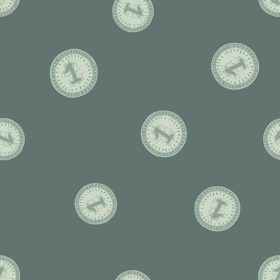 Coins seamless pattern. Hand drawn background from money. vector