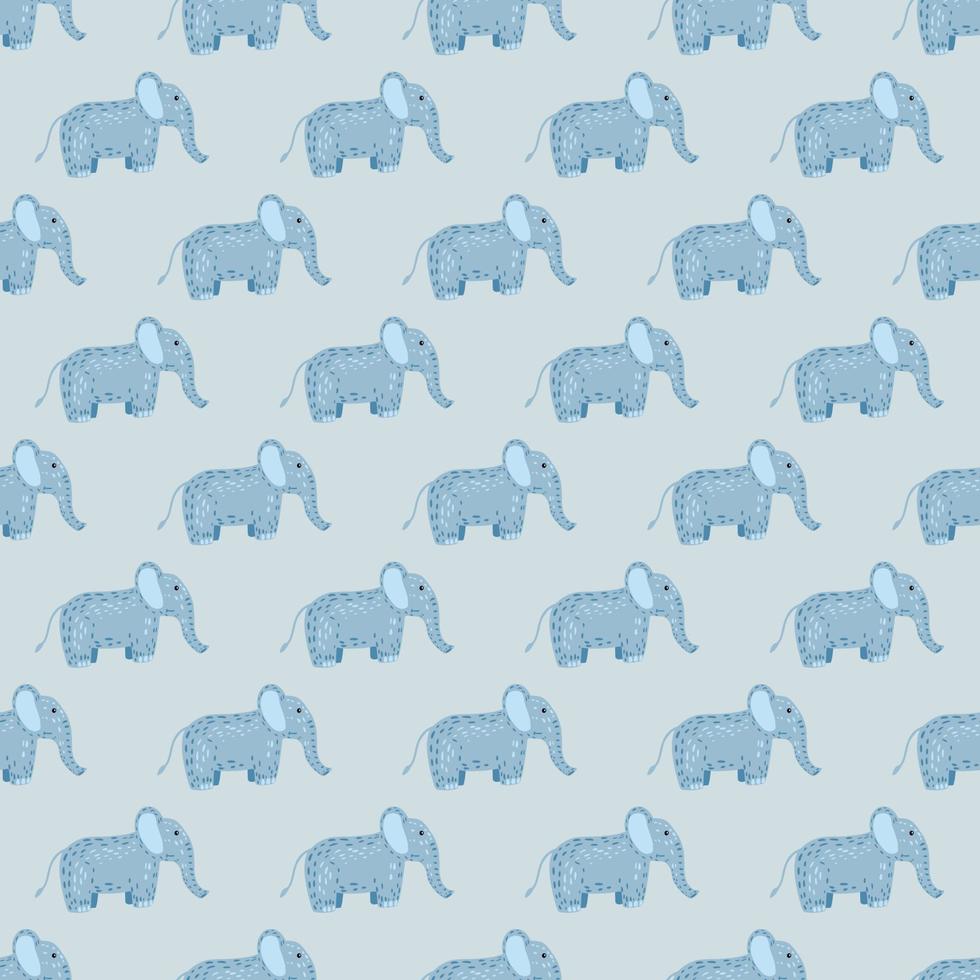 Elephant cute seamless pattern. Background with kids toy. vector