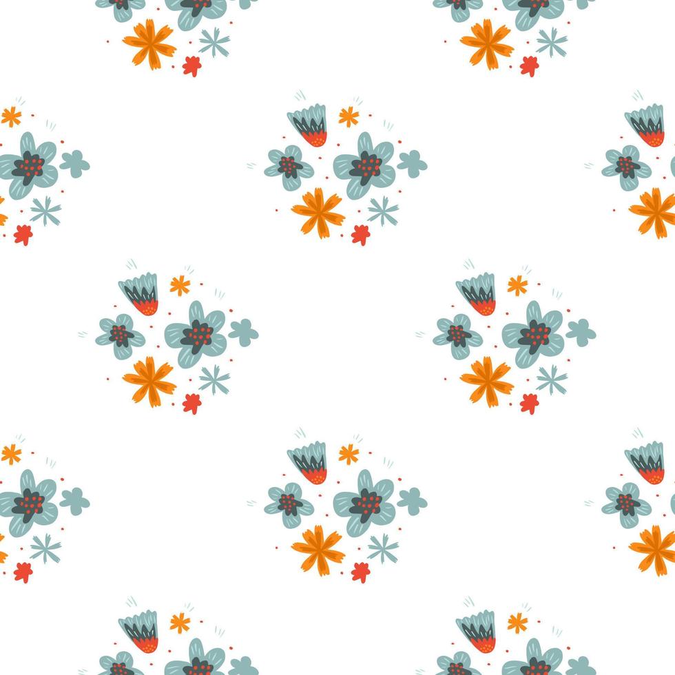 Decorative seamless floral pattern with abstract flowers ornament. vector