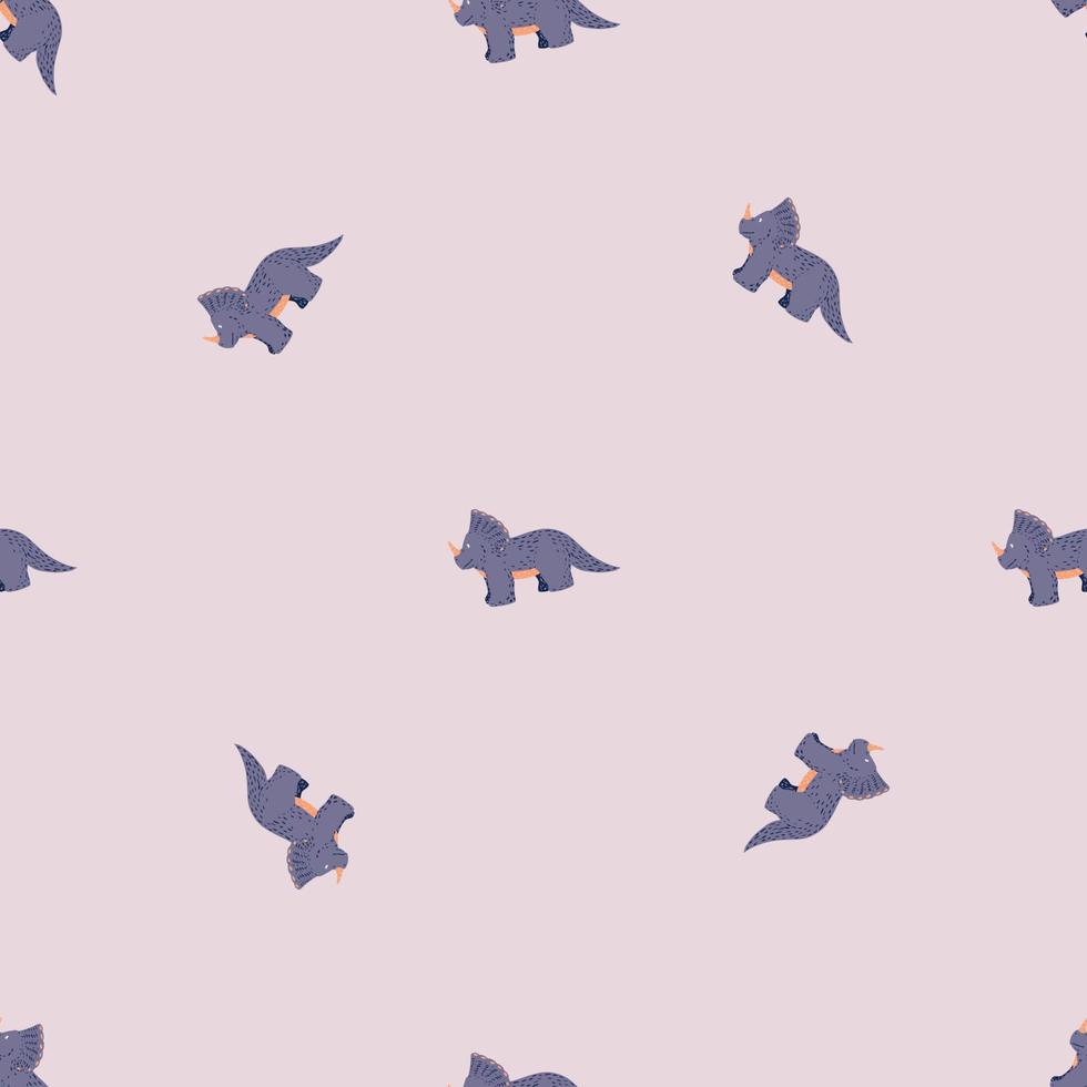 Triceratops seamless pattern. Children dino background. vector