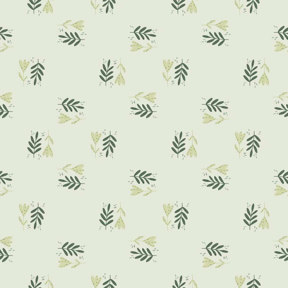 Abstract little botanic ornament seamless pattern on doodle style. Light pastel background. vector