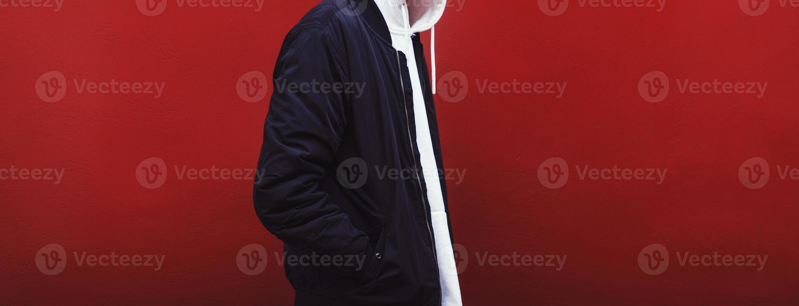 Cool man in black jacket photo
