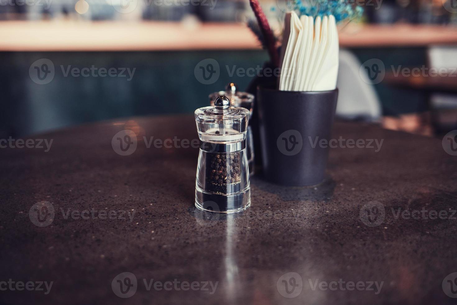 Empty table of luxury restaurant photo