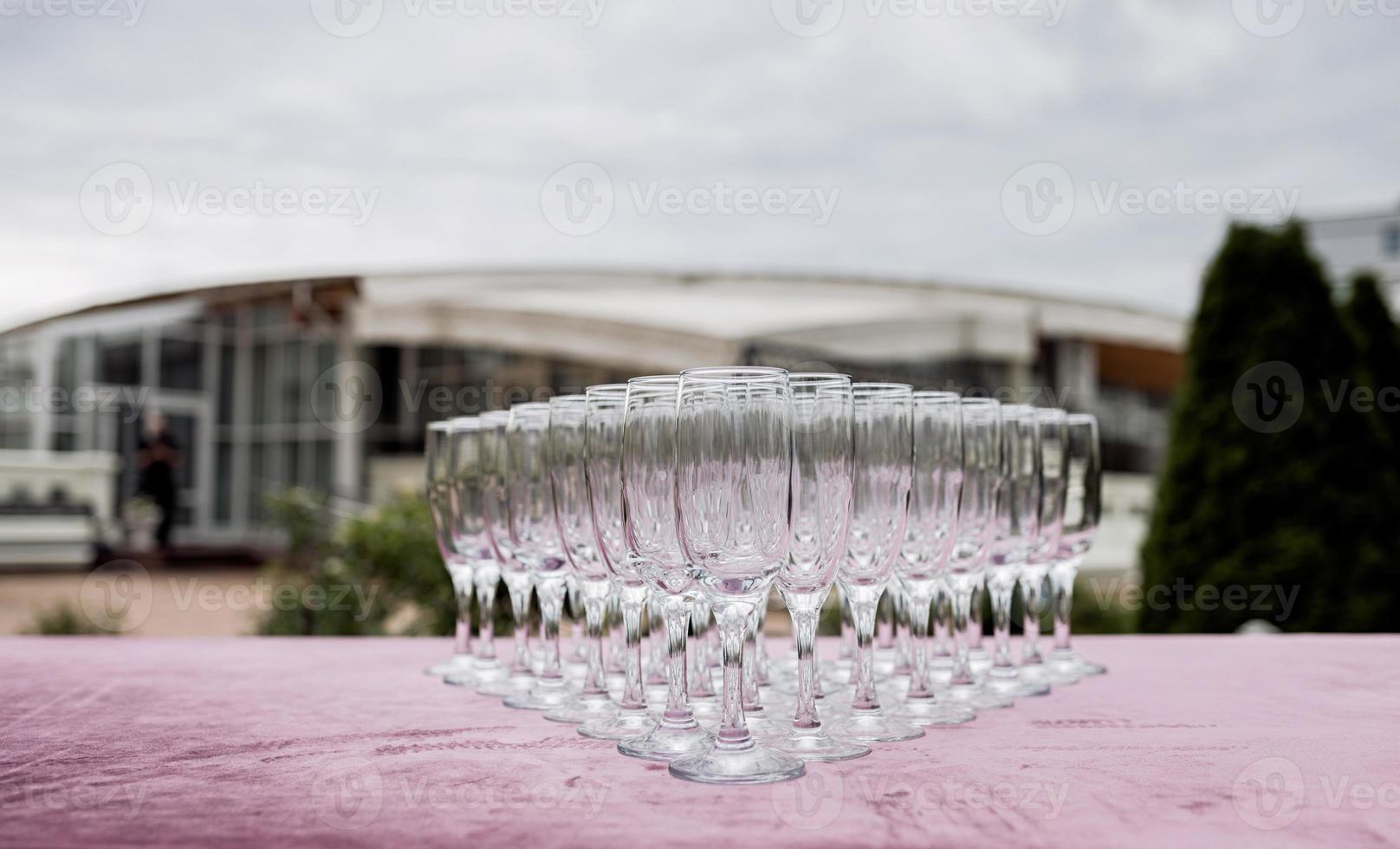 empty champagne glasses photo
