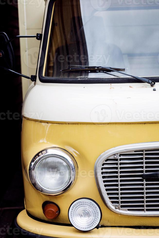 Front view on retro van photo