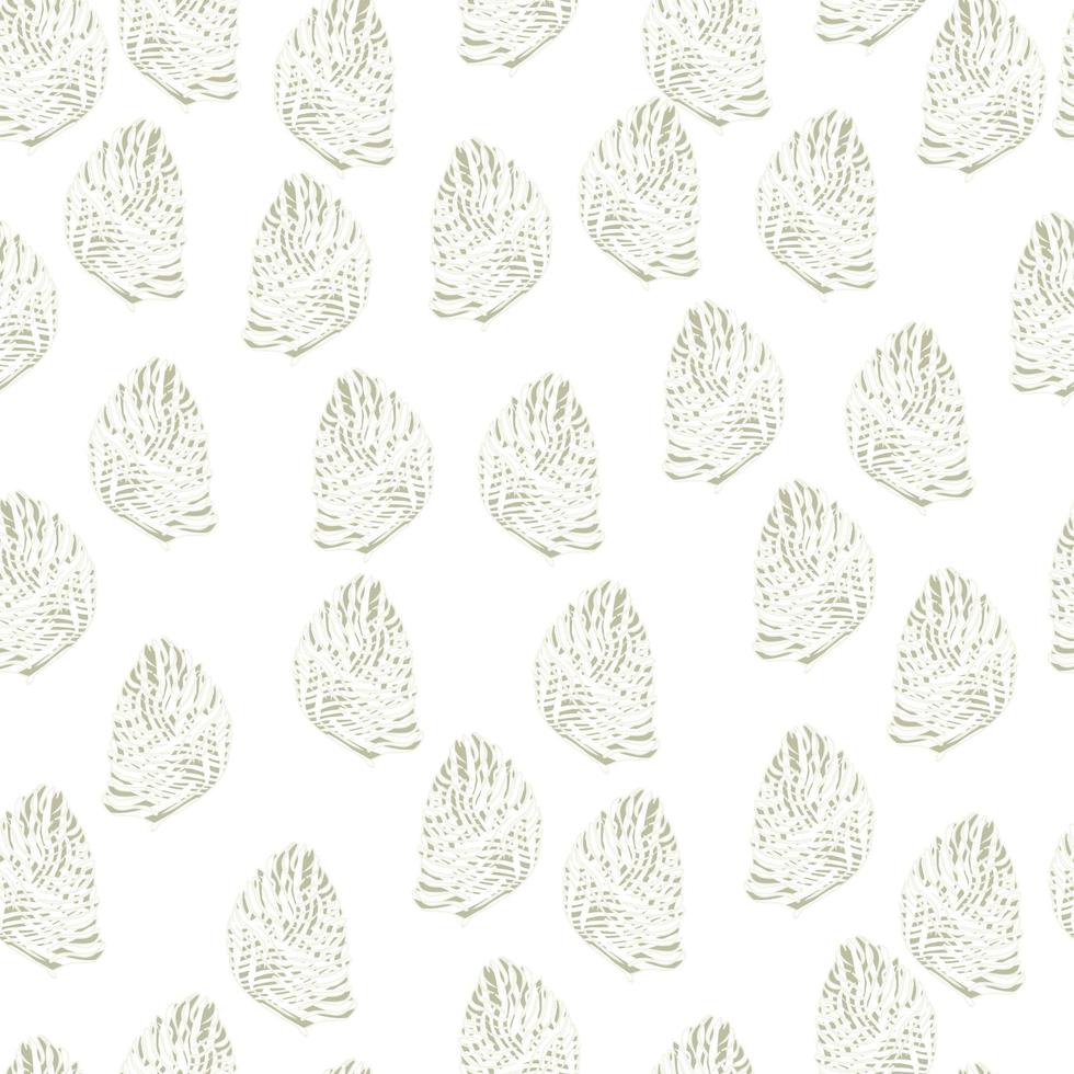 Palm leaf seamless pattern with hand drawn in line tropical print. Modern nature background. Vector illustration for seasonal textile.