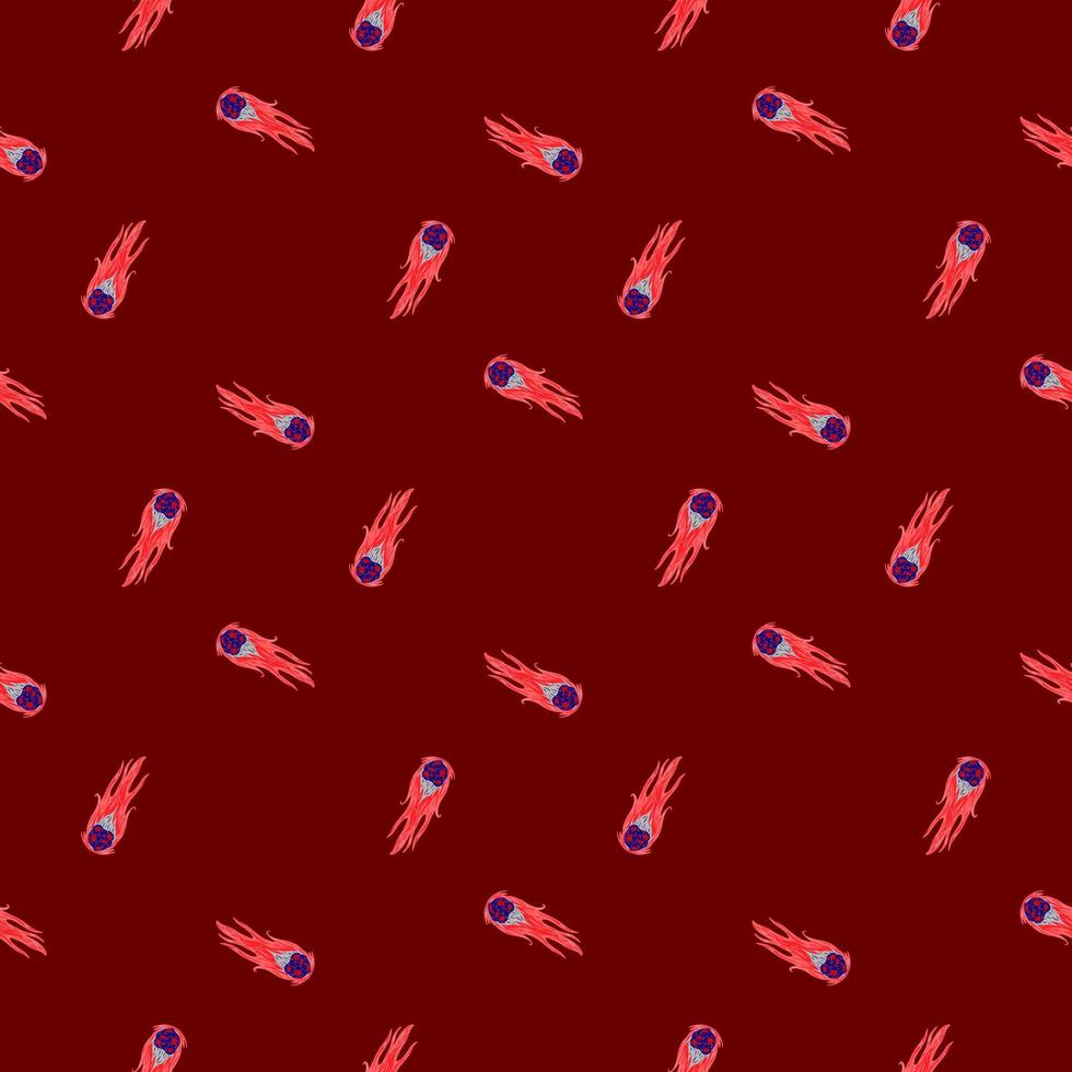 Comet fly seamless pattern. Design meteorite rain . Repeated vector