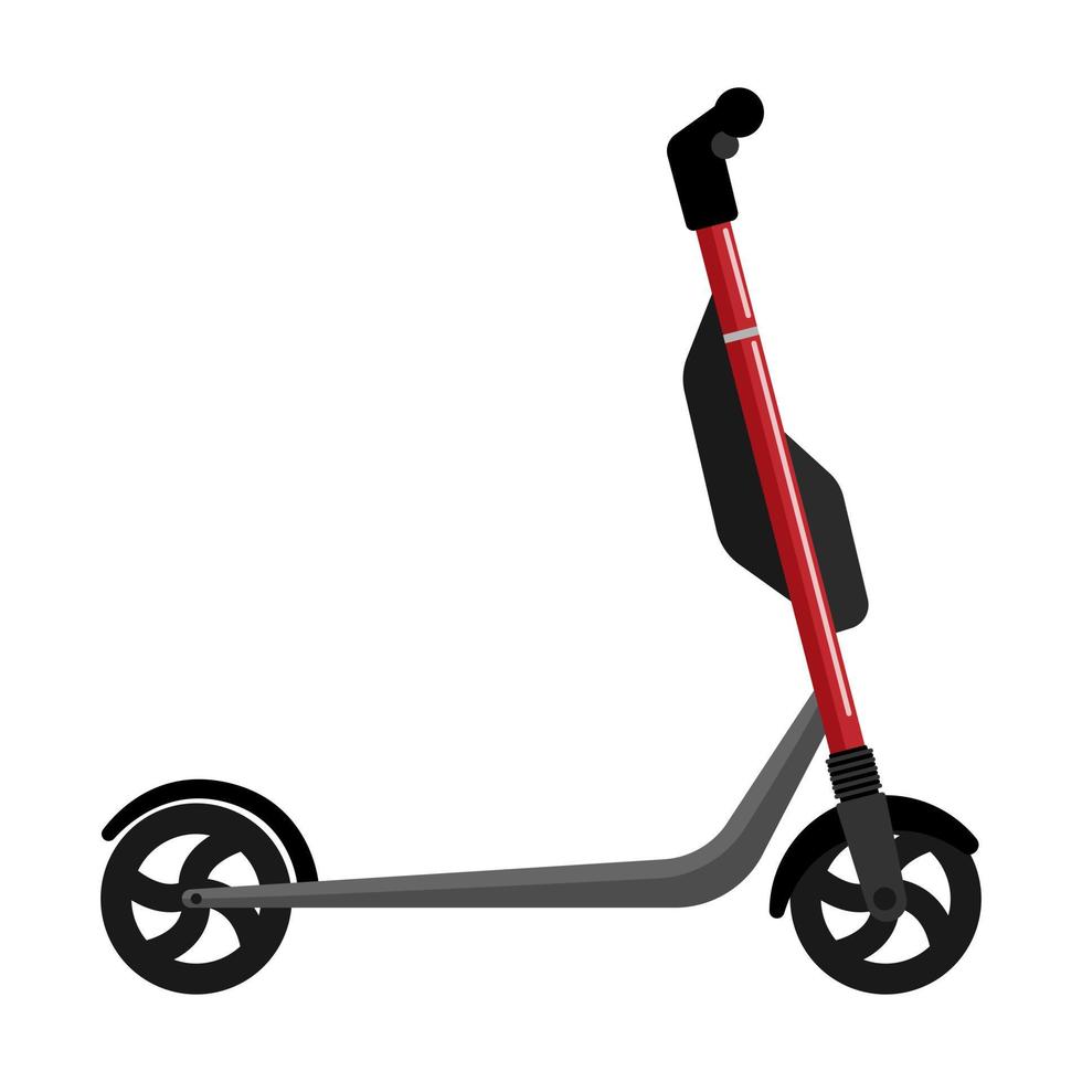 Electric red scooter isolated on white background. Electric scooter in flat style. Eco transport for city lifestyle. vector