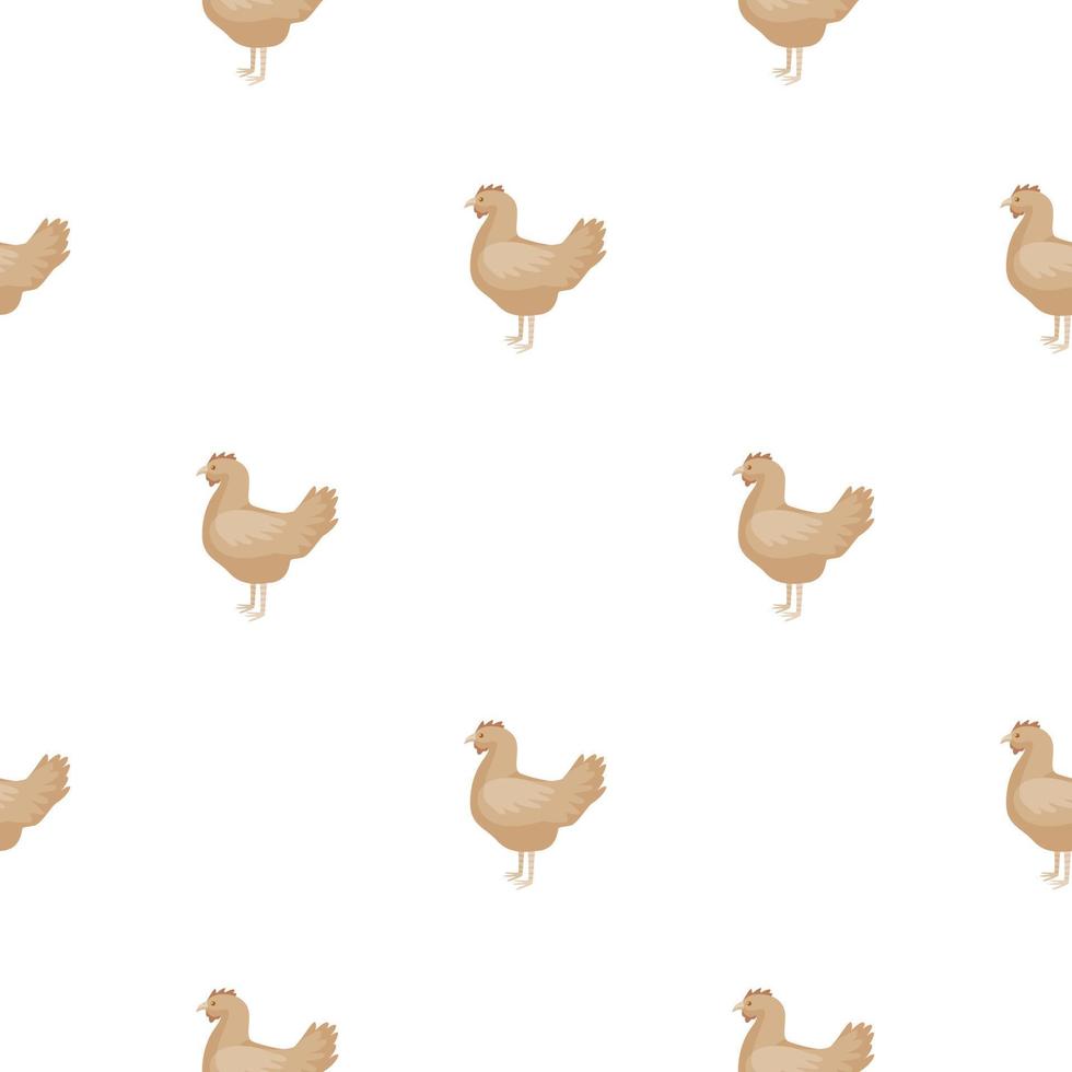 Seamless pattern of hen. Domestic animals on colorful background. Vector illustration for textile.