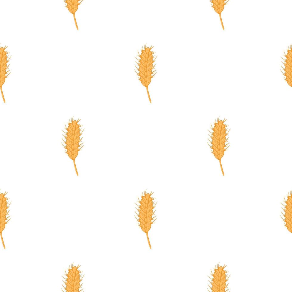 Wheat seamless pattern. Cereal crop sketch. vector