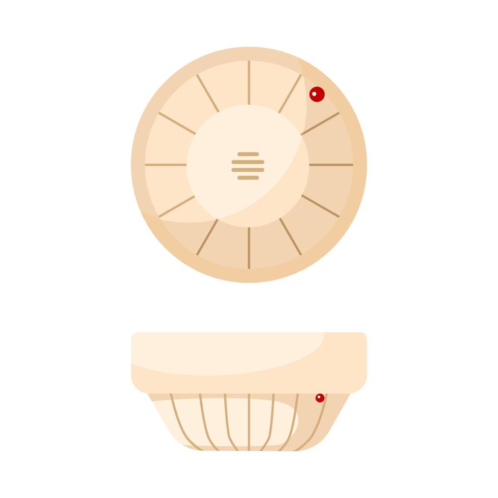 Fire detecting sensor icon isolated on white background. Smoke sensor in flat style vector