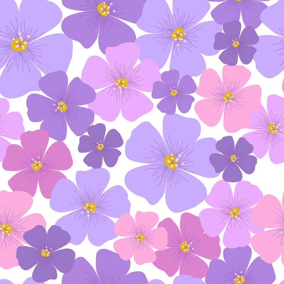 pequeñas flores de patrones sin fisuras sobre fondo blanco. hermoso papel tapiz floral. vector