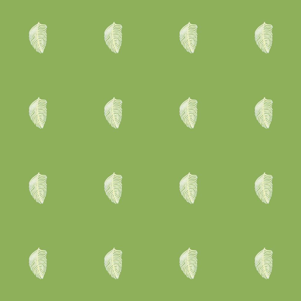 Organic palm leaf seamless pattern with hand drawn foliage print. Simple color background. Vector illustration for seasonal textile.