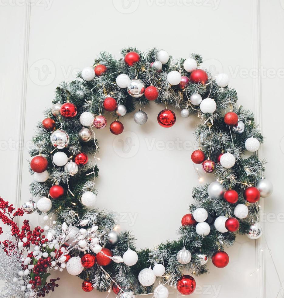 Christmas wreath with balls photo