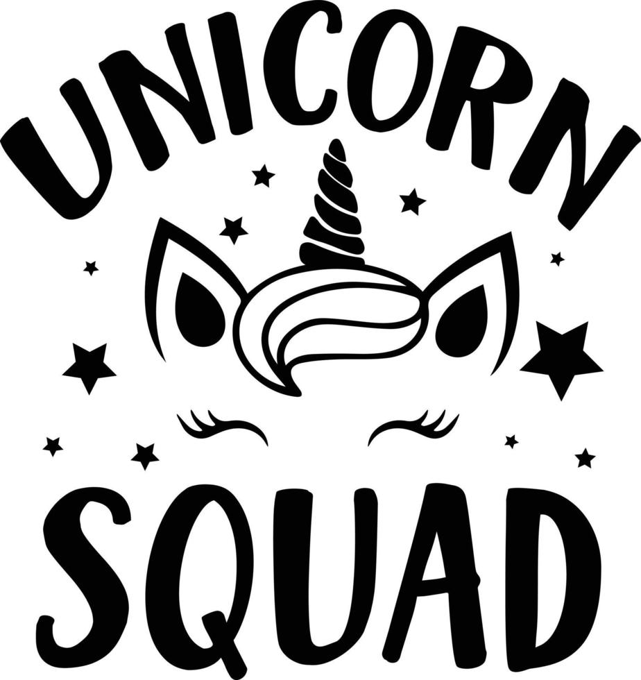 Unicorn Squad. Unicorn T- Shirt design. vector