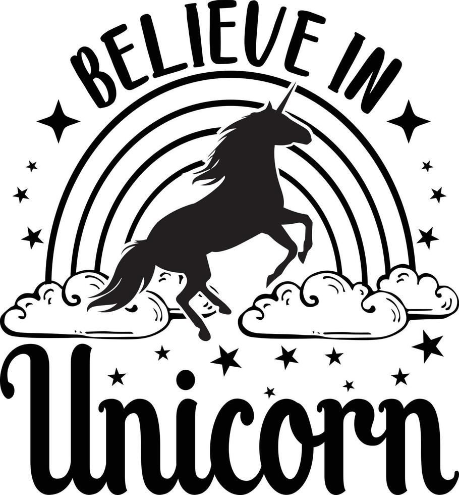 Believe In Unicorn vector
