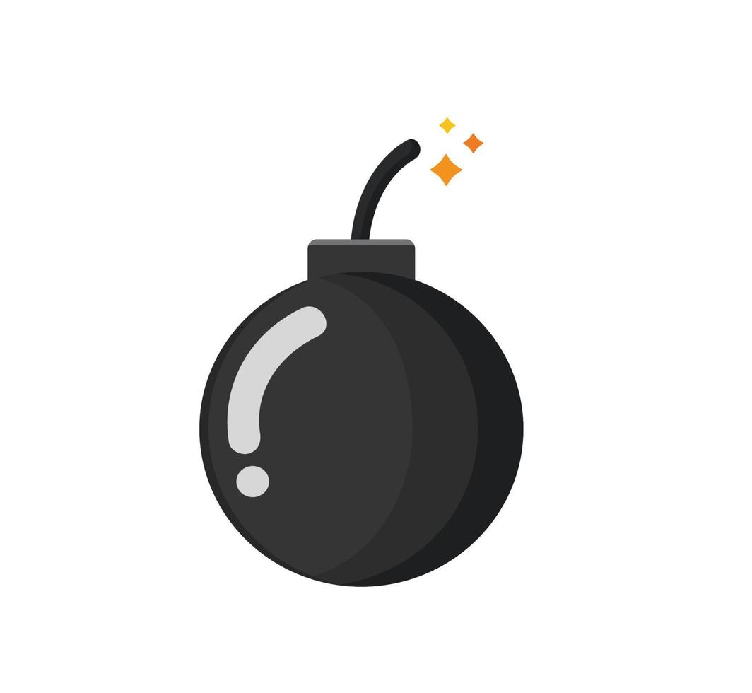 Bomb with sparkles. vector illustration