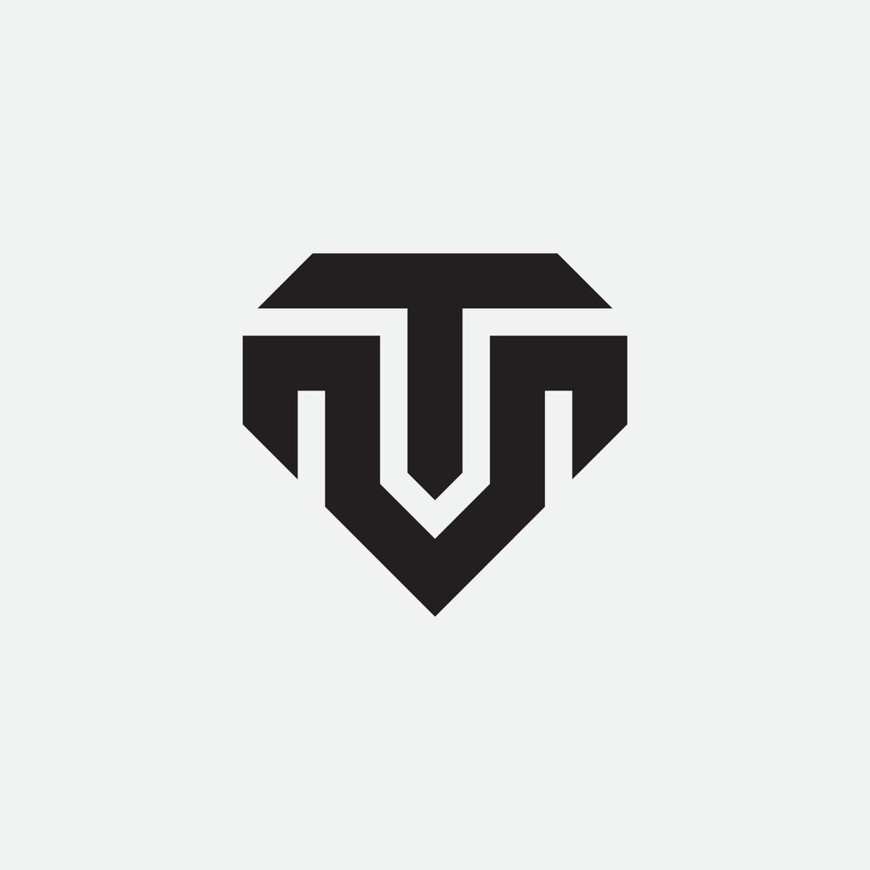 Initial letter TM or MT monogram logo. vector
