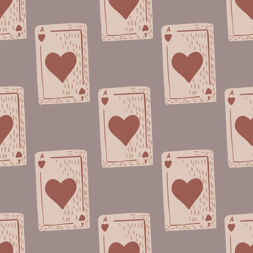 Game cards seamless pattern. Design gambling. Repeated texture in doodle style. vector