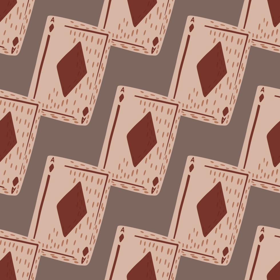 Game cards diamonds seamless pattern. Design gambling. vector
