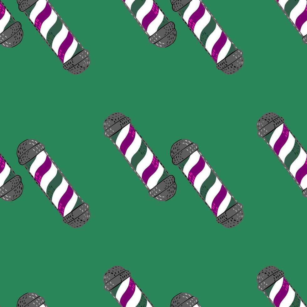 Barber's pole seamless pattern. Barbershop background. vector