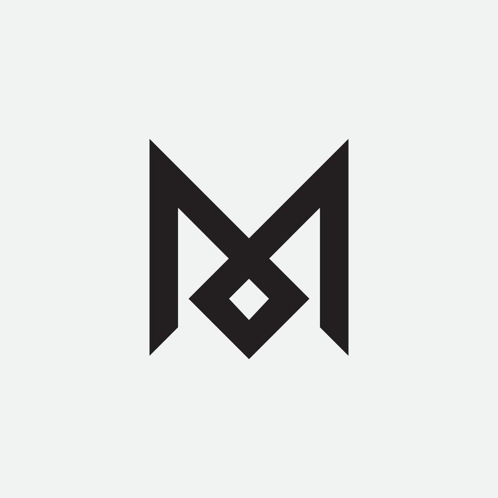 logotipo inicial del monograma de la letra m. vector