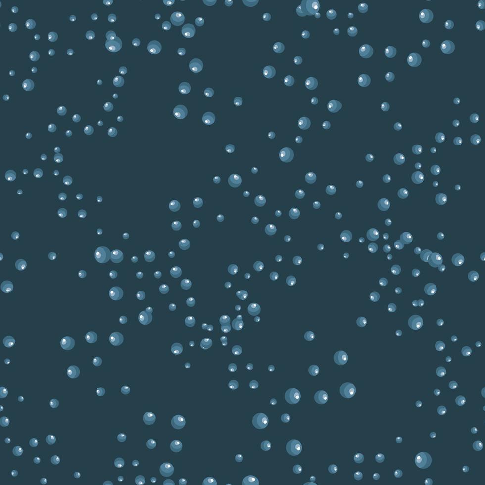 Seamless pattern bubbles on dark teal background. Abstract texture of soap for any purpose. vector