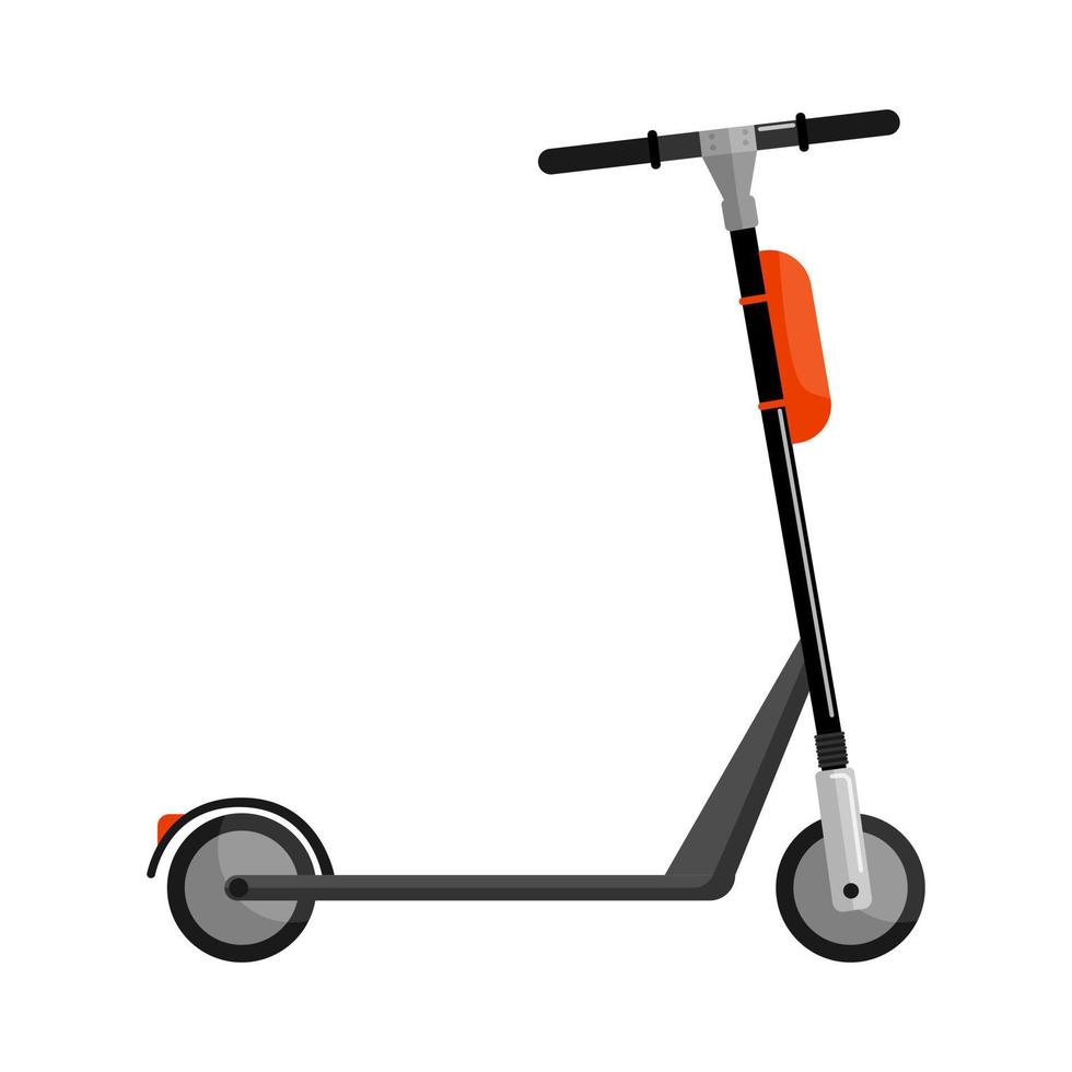 scooter eléctrico aislado sobre fondo blanco. transporte de patinete en estilo plano. transporte ecológico para niños. vector