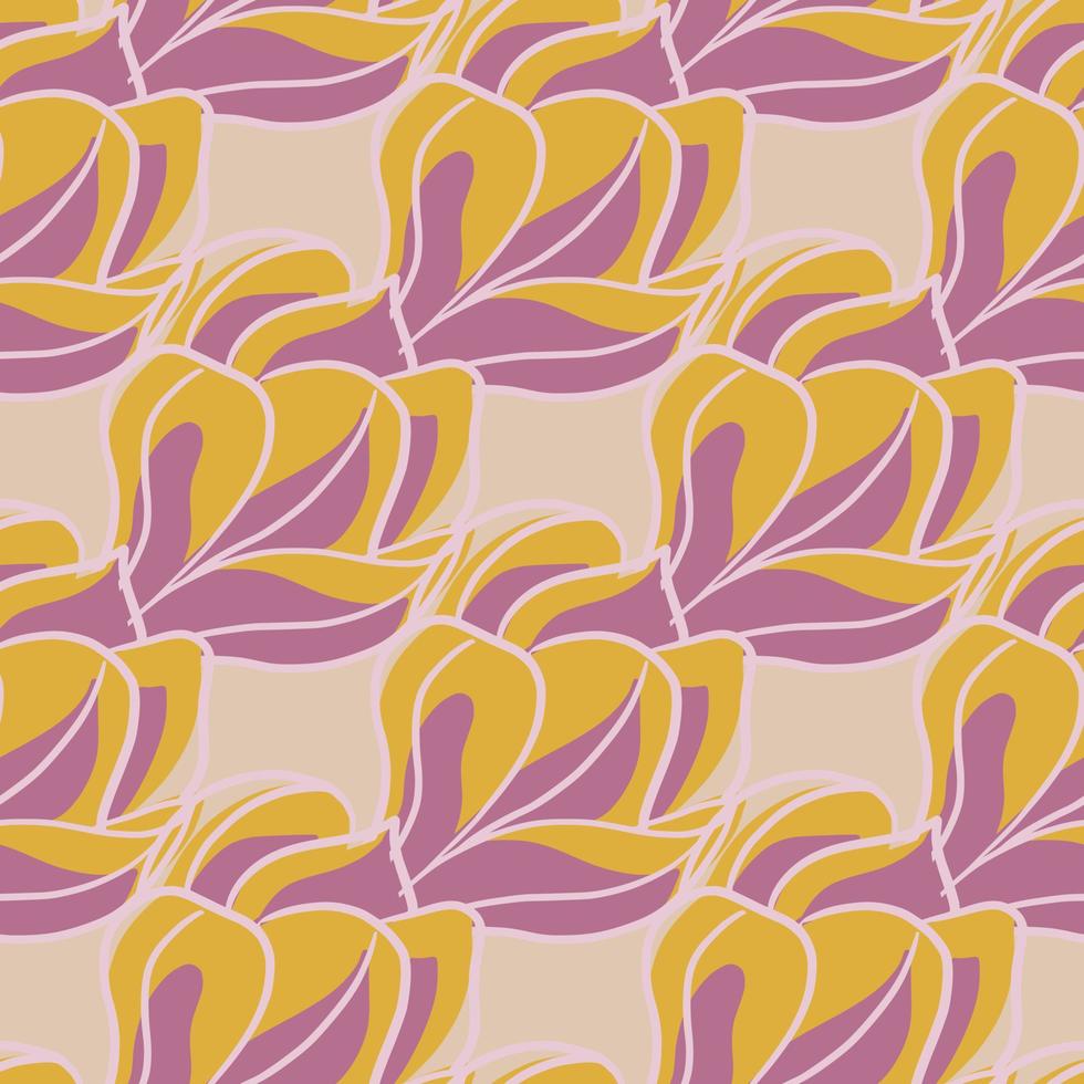 patrón impecable con estampado de flores de magnolia contorneadas de color  naranja. 5700756 Vector en Vecteezy