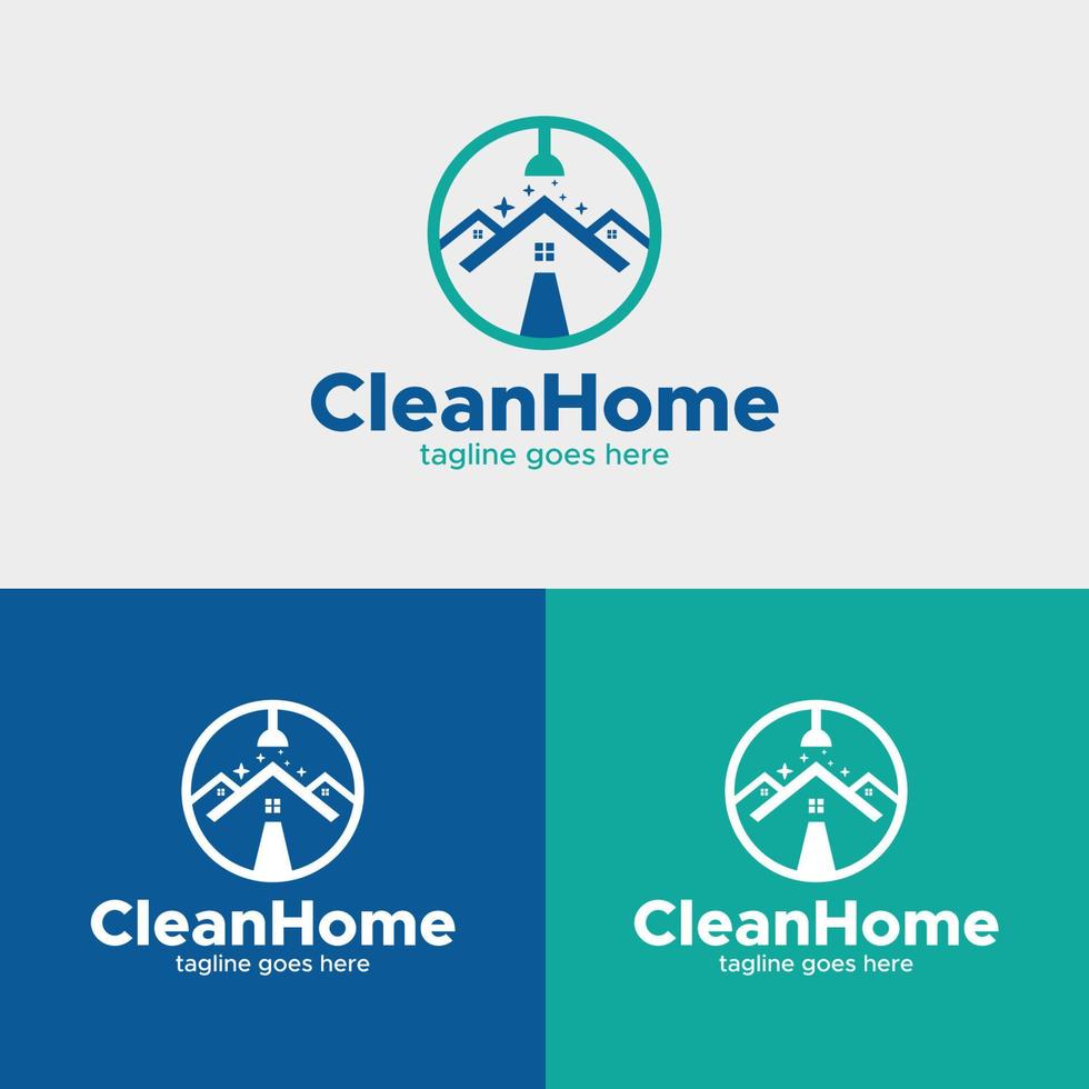 logotipo de limpieza del hogar vector