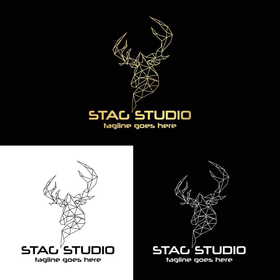 logotipo de estudio de ciervo vector