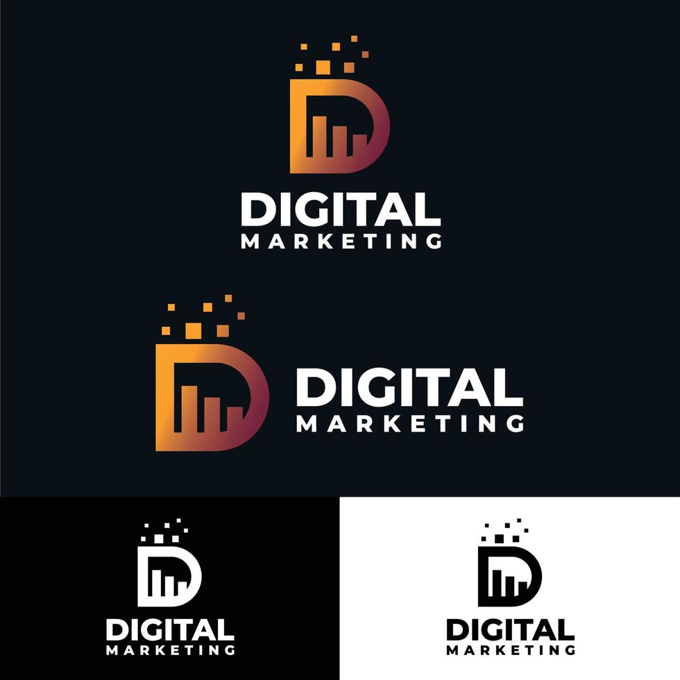 logotipo de marketing digital vector