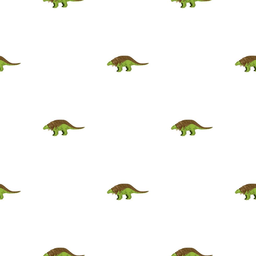 Geometric isolated seamless pattern with jurassic dinosaurs silhouettes. Ankylosaurs backdrop. vector