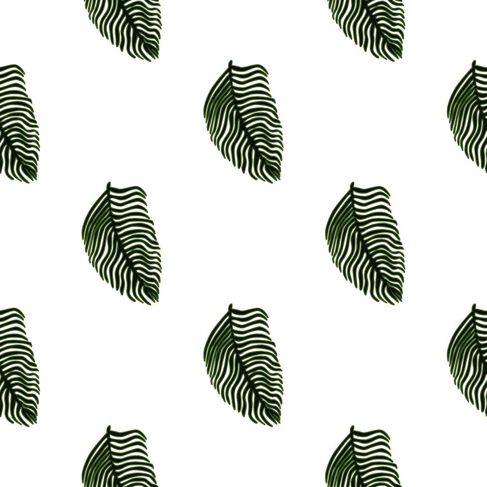 Modern palm leaf seamless pattern with hand drawn foliage print. Abstract art nature background. Vector illustration for seasonal textile.