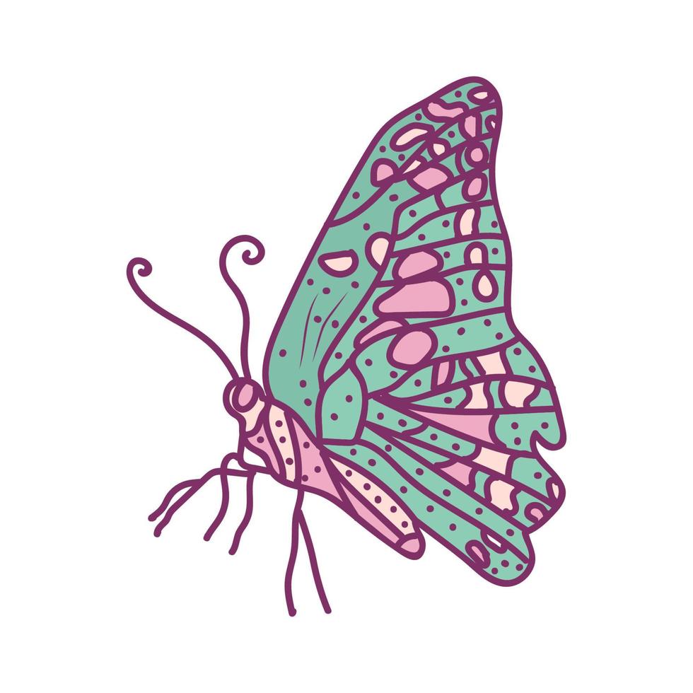 mariposa colorido estilo retro vector