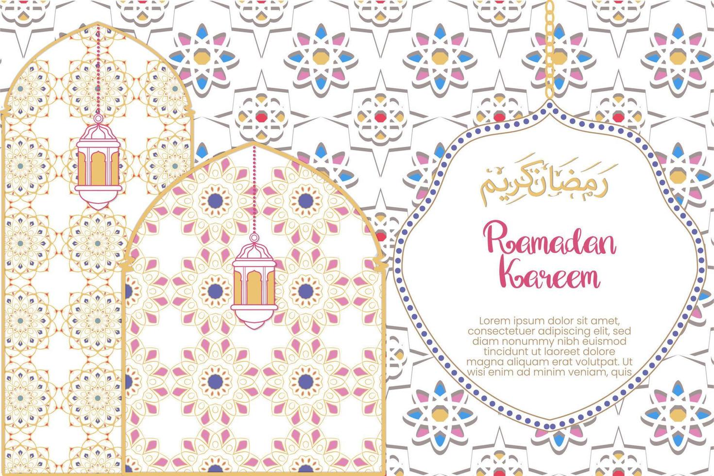 ramadan kareem background illustration paper cut style vector
