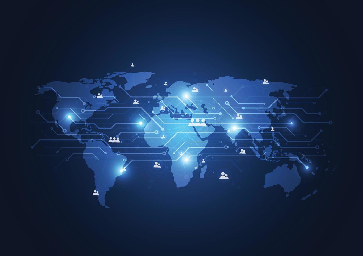 conexión de red global. concepto de composición de puntos y líneas del mapa mundial de negocios globales. ilustración vectorial vector