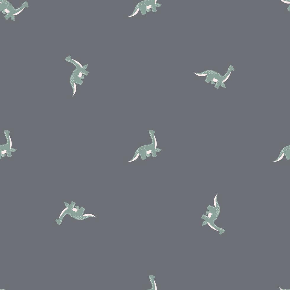 Cute brachiosaurus seamless pattern. Funny children dinosaur sketch. vector