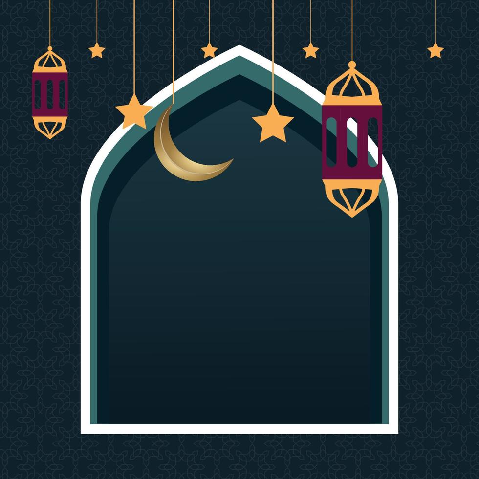Background template elegant forramadan kareem celebrate. muslim month fasting vector