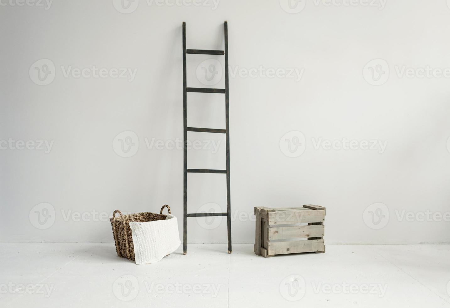 Old ladder in rustic interior photo